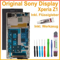 Original Display Sony Xperia Z1 LT39 LCD Bildschirm Auf Rahmen Weiß + Werkzeug