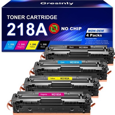 218A 218X Toner Cartridges 4 Pack 3201dw No Chip HighYield Rep...