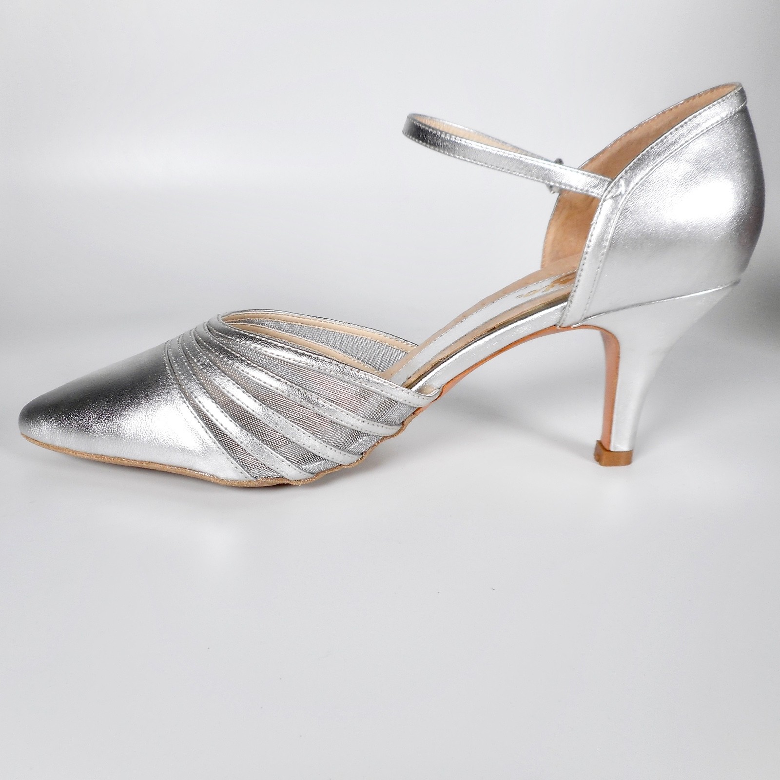 NEW Capezio Womens 11 Alexa Silver Ballroom Latin Dance Shoes Leather BR109 9UK