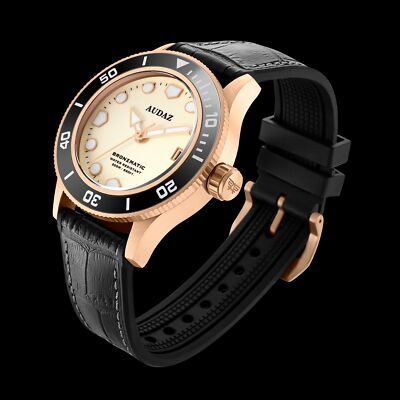   AUDAZ BRONZMATIC IVORY BEIGE BRONZE 200 DIVER INTERNATIONAL SHIPPING US DEALER