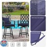 Metliv 2-Pack Outdoor Chair Cushions 16x17 Inch, Water Repellent U-Shaped Patio Seat Cushions, All Weather Garden Chair Pads for Patio Yard Furniture, Navy