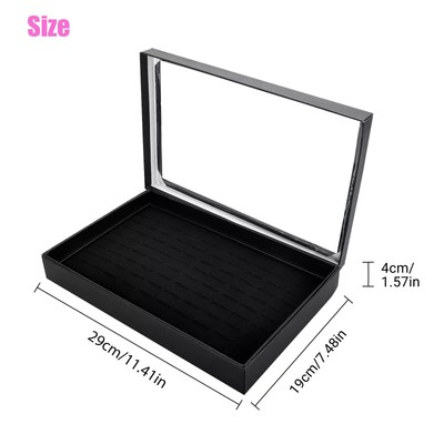 100 Slots Jewelry Rings Display Organizer Case Tray Holder Earrings Storage Box