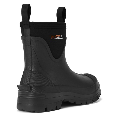 HISEA Men Neoprene Rubber Chelsea Rain Boots Waterproof Warm Mud Cold/Snow Boot