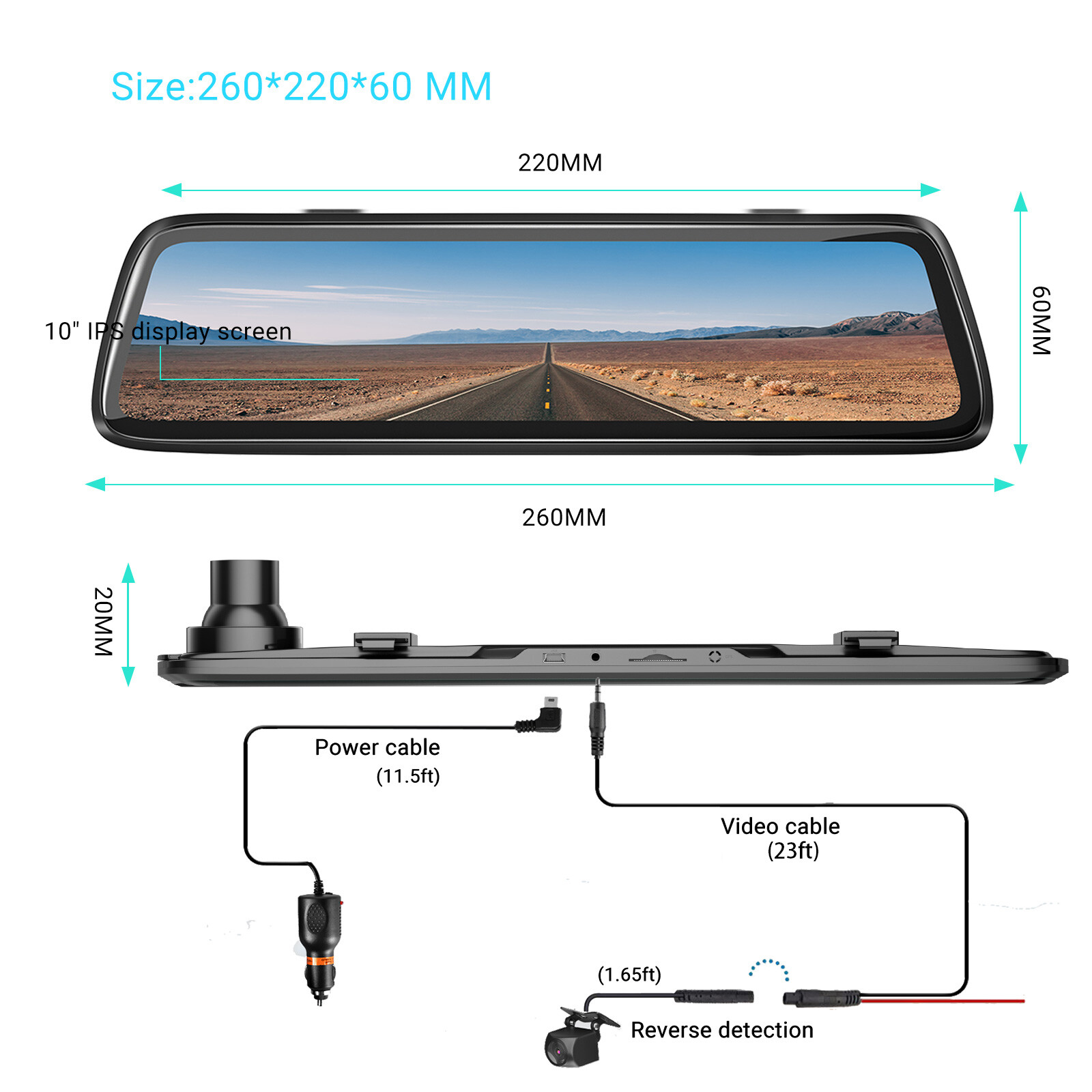 XGODY 1080P Dual Lens Car DVR Rearview Mirror Camera Video Recorder HD Dash Cam