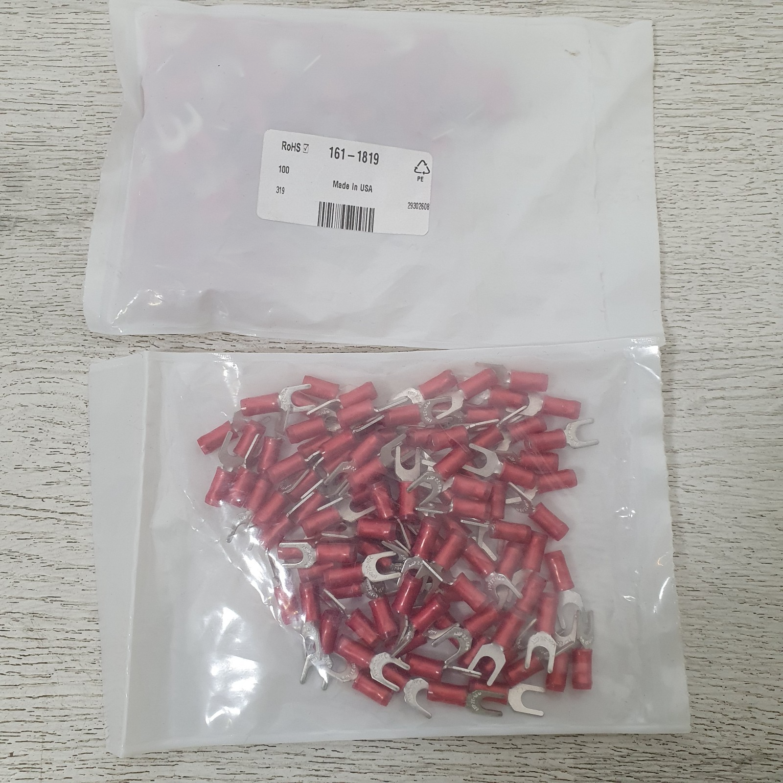 2x RS PRO 161-1819 PIDG Insulated Crimp Spade Connector 22-16AWG M4 0.26-1.65mm²
