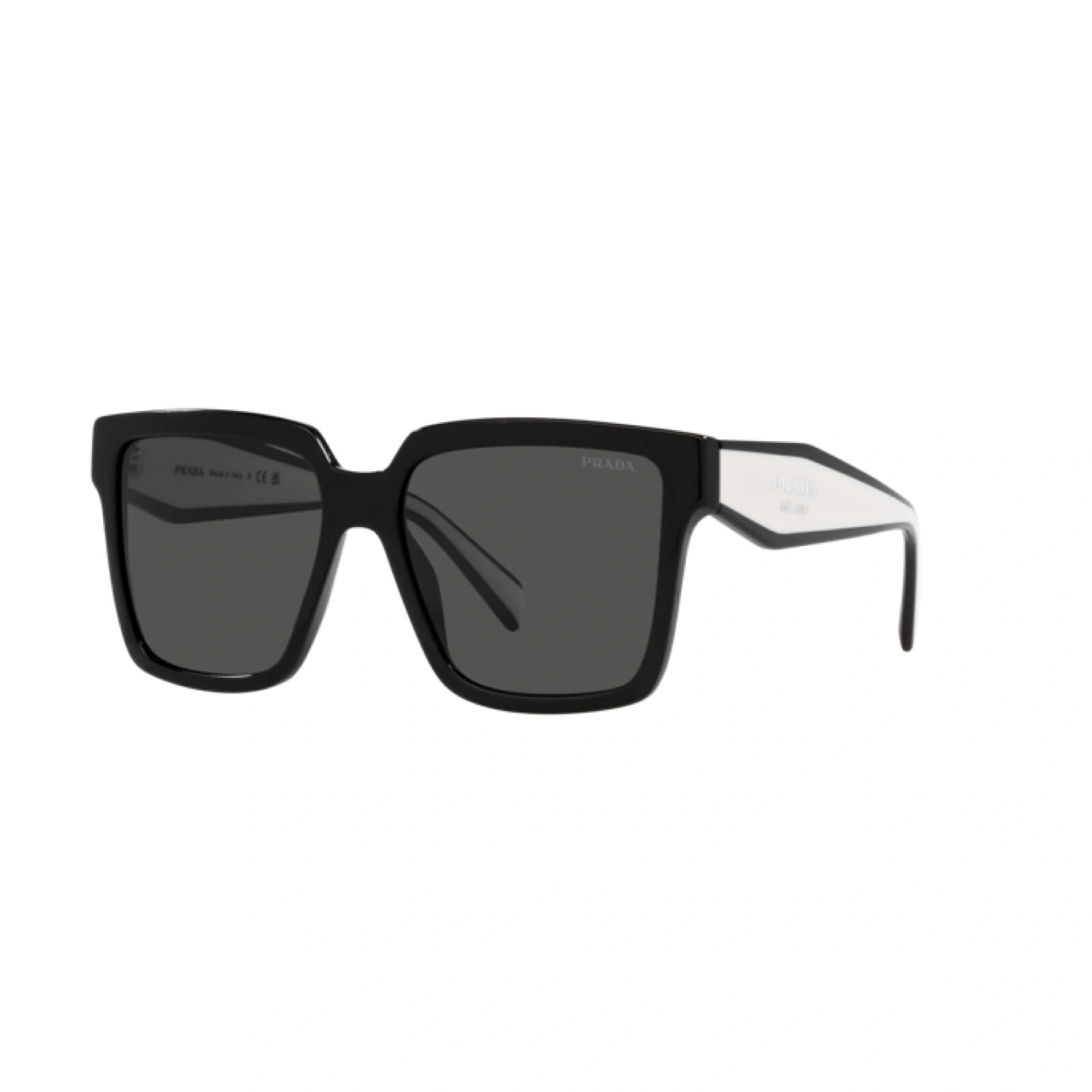 Pre-owned Prada Pr 24zs 1ab5s0 Black- Dark Grey Len's Women's Sunglasses 56mm Authentic In Gray