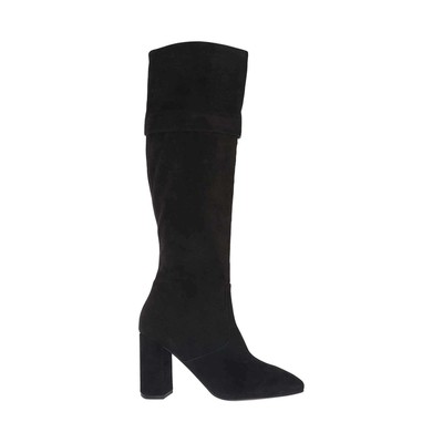 Pre-owned Cole Haan Women's Shoes Tess Cuff Knee-high 3.5" Block Heel Boots In Black