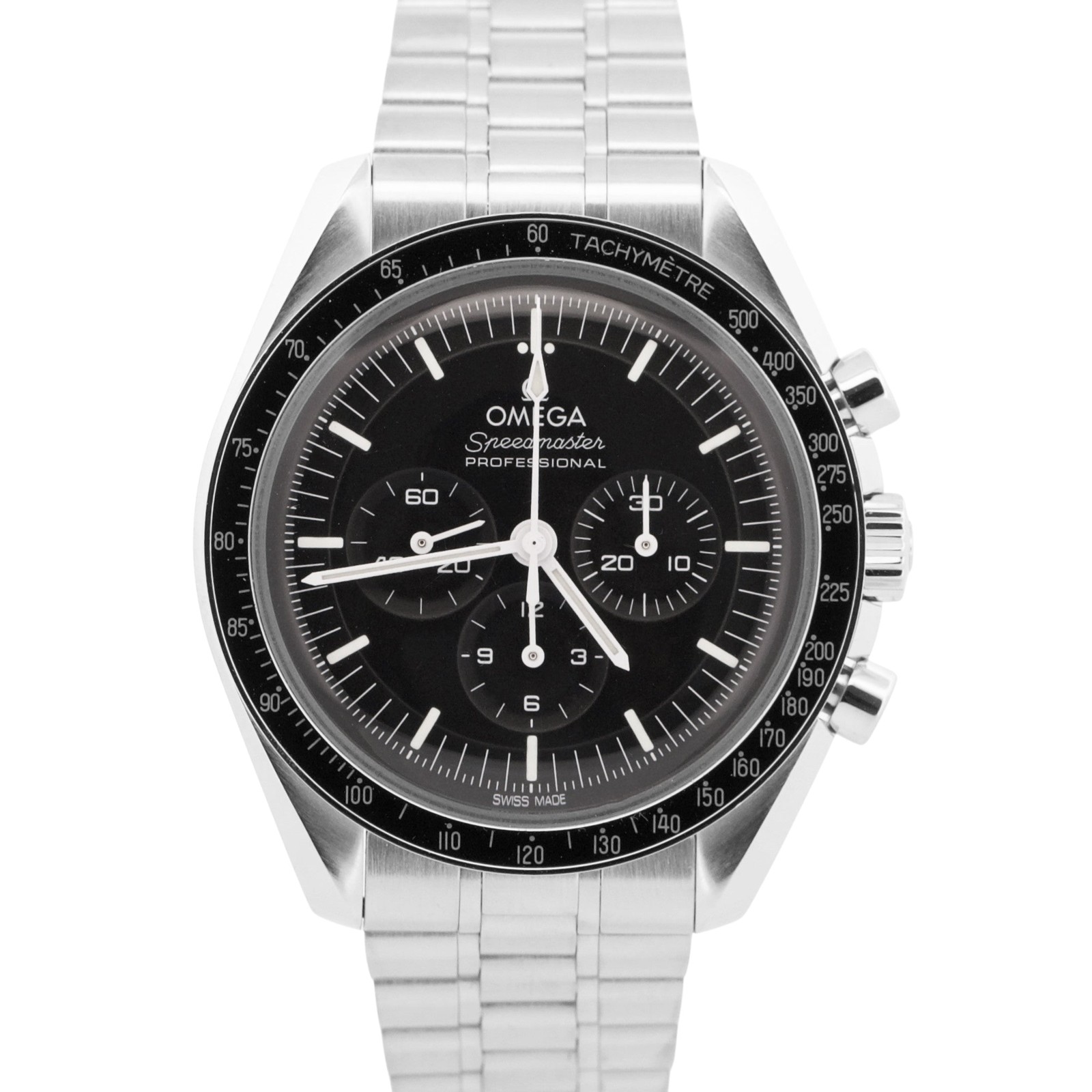 PAPERS Omega Speedmaster Moonwatch 42mm BLACK Steel 310.30.42.50.01.001 BOX