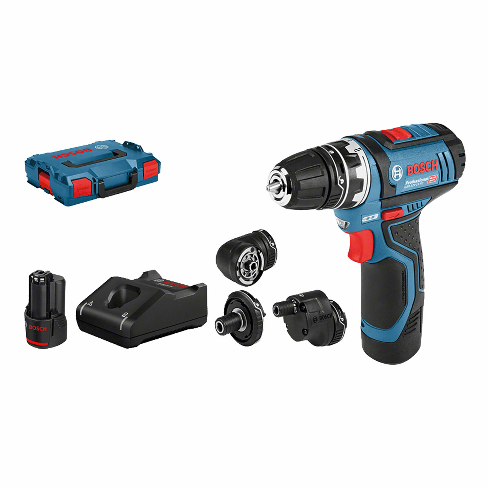 Bosch Professional GSR 12V-15 FC Akkubohrschrauber Set 2x Akku 12V 2.0 Ah