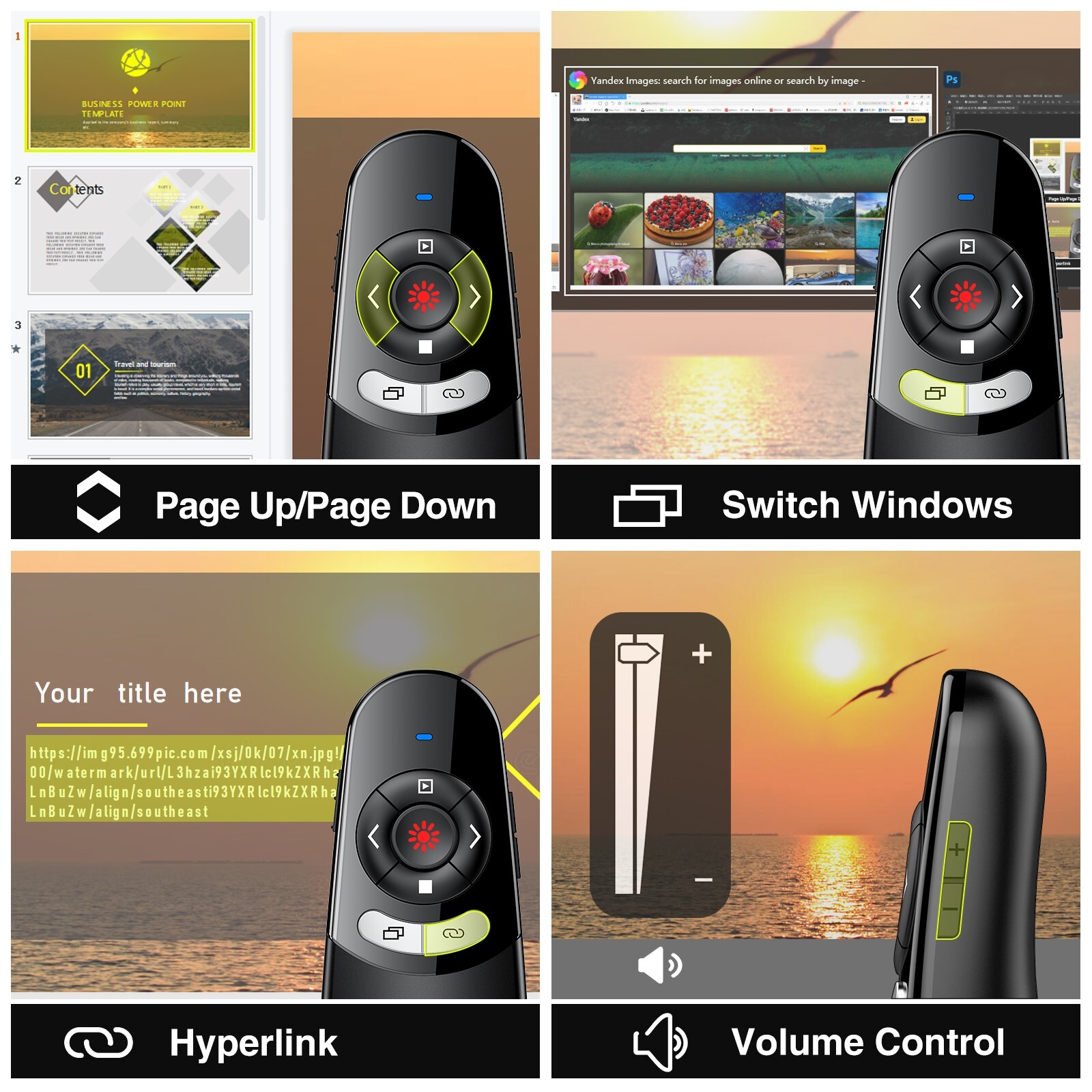 Power Point Presentation Remote Wireless USB PPT Presenter Laser Pointer Clicker