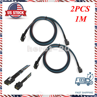 2PCS Mini SAS 36Pin SFF-8643 to SFF-8087 HD Adapter Cable Raid Data Cable 1M