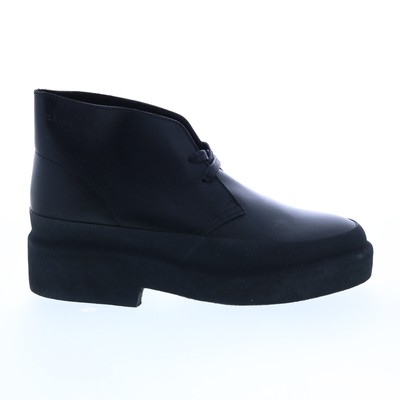 

Clarks Desert Galosh 26156083 Женские черные кожаные ботинки дезерты на шнуровке, Черный, Clarks Desert Galosh