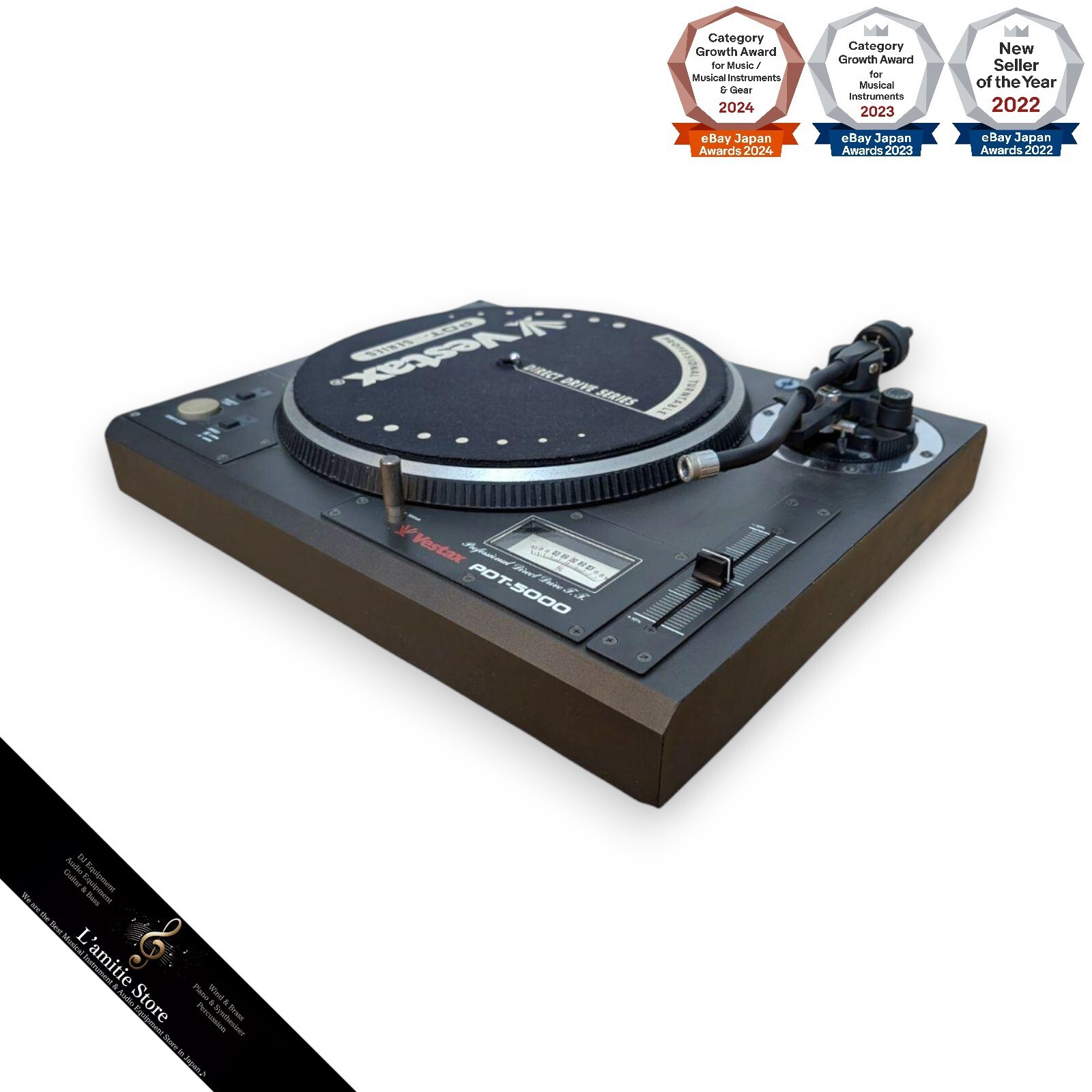＜動作美品＞Vestax PDT-5000 ターンテーブル　2 DJターンテーブル・ミキサーセット（Vestax PDT-5000 2台＋gemini MM1