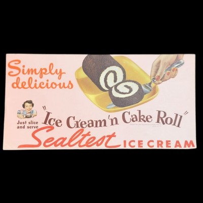 Vintage Newly Weds Sealtest Ice Cream'n Cake Roll 50s Chicago Diner Store Sign 