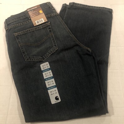 Carhartt Men s 38X32 Relaxed Fit Holter Denim Blue Jeans 101483 968