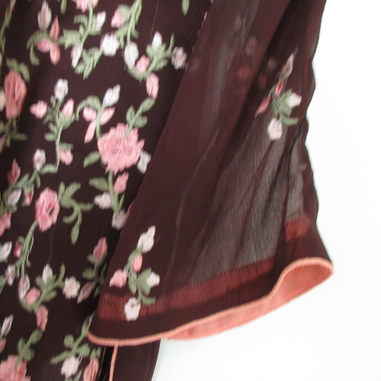 brandnew  xL 3 piece stiched  embrioderd  dark brown kameez & dup plain  salwar