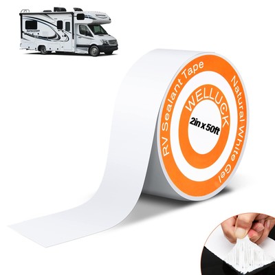 WELLUCK RV Roof Tape Sealant Roofing Tape 2 Inch X 50 Foot Nat...