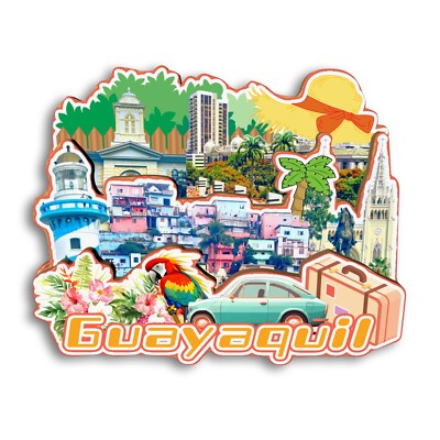 Guayaquil Ecuador Refrigerator magnet 3D travel souvenirs wood craft gifts