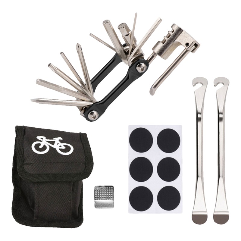 Bike Repair Tool Bike Pocket Multi Function 11 in 1 Folding Tool with Bag