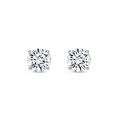 Pre-owned Shine Brite With A Diamond 1.5 Ct Round Lab Created Grown Diamond Earrings 18k White Gold F/vs Basket Push In White/colorless