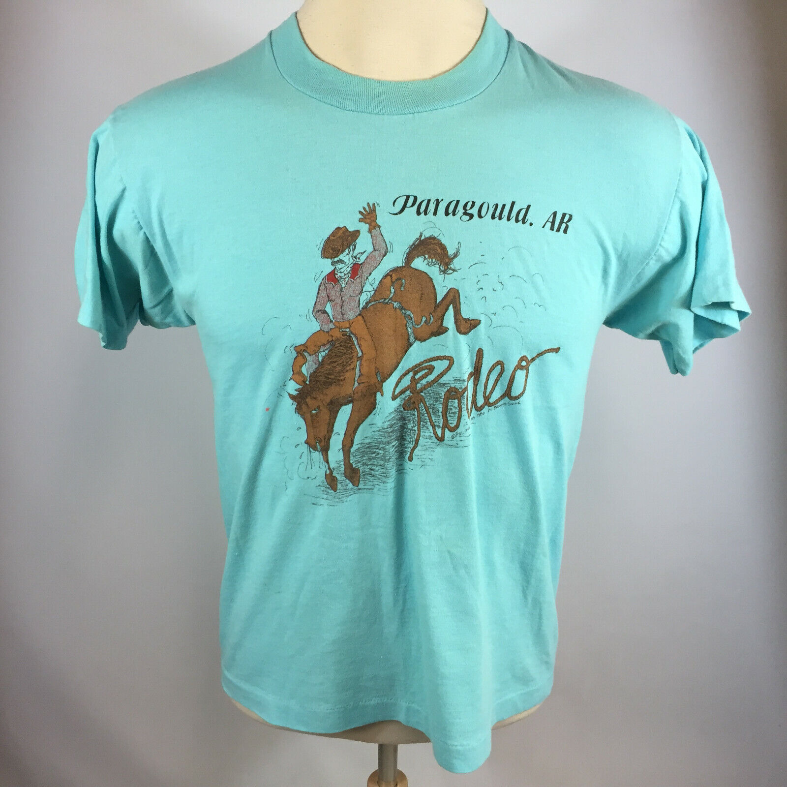 Vintage Paper Thin Distressed Worn 80s Rodeo Cowboy Horse T Vintage Paper Thin Distressed Worn 80s Rodeo Cowboy Horse T