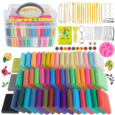 Polymer Clay Sets,50 Colors Modeling Clay for Kids,Oven Bake Clay DIY MODL Cl...