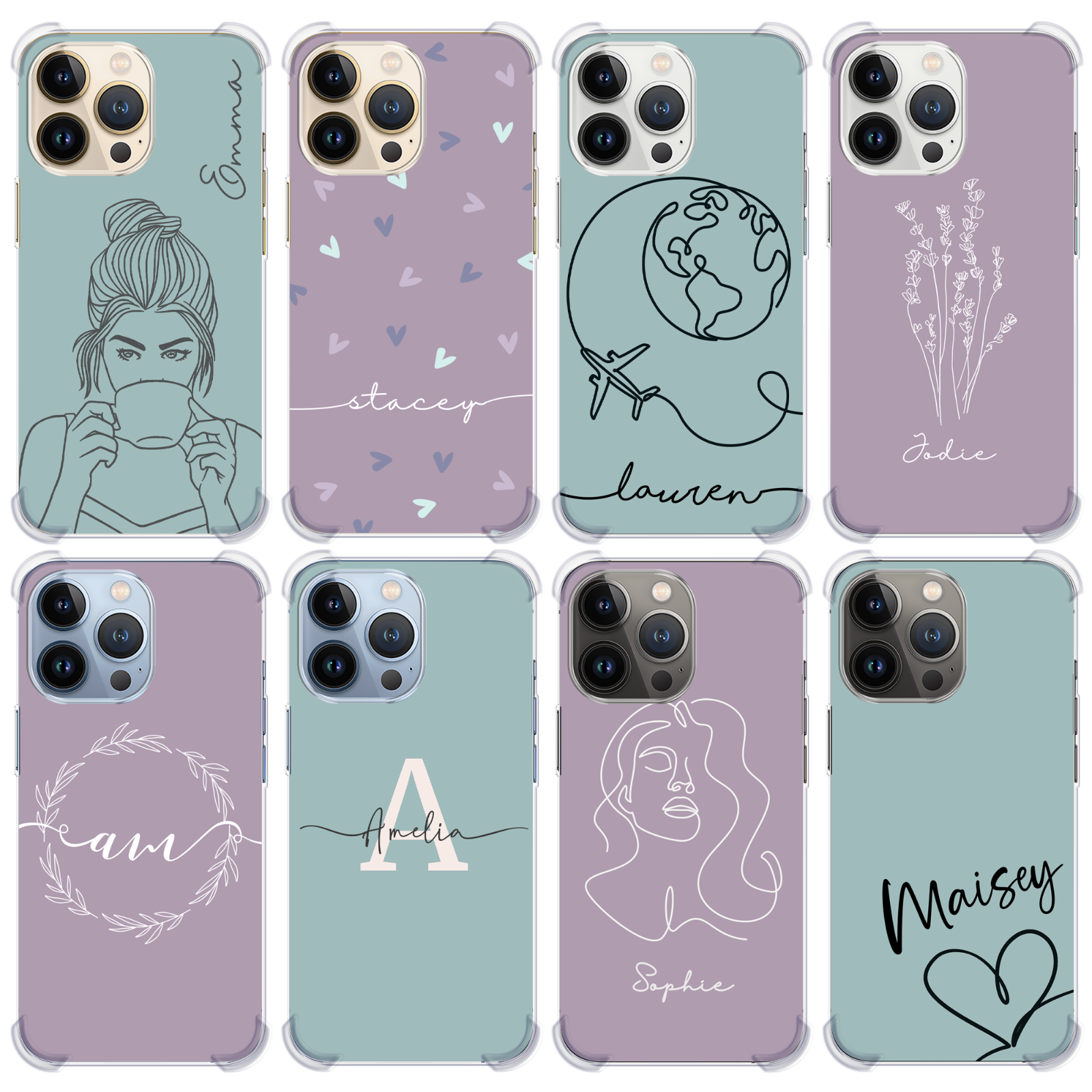 Personalised Phone Case Custom Name Shockproof Cover For iPhone 15 14 13 12 11