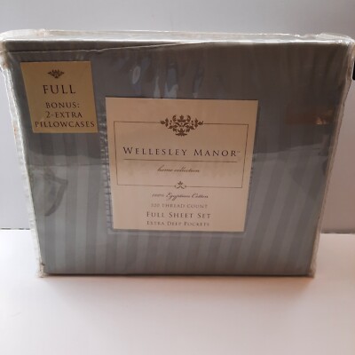 Wellesley Manor Home Collection Full Sheet Set 320 Thread Count Egyptian Cotton