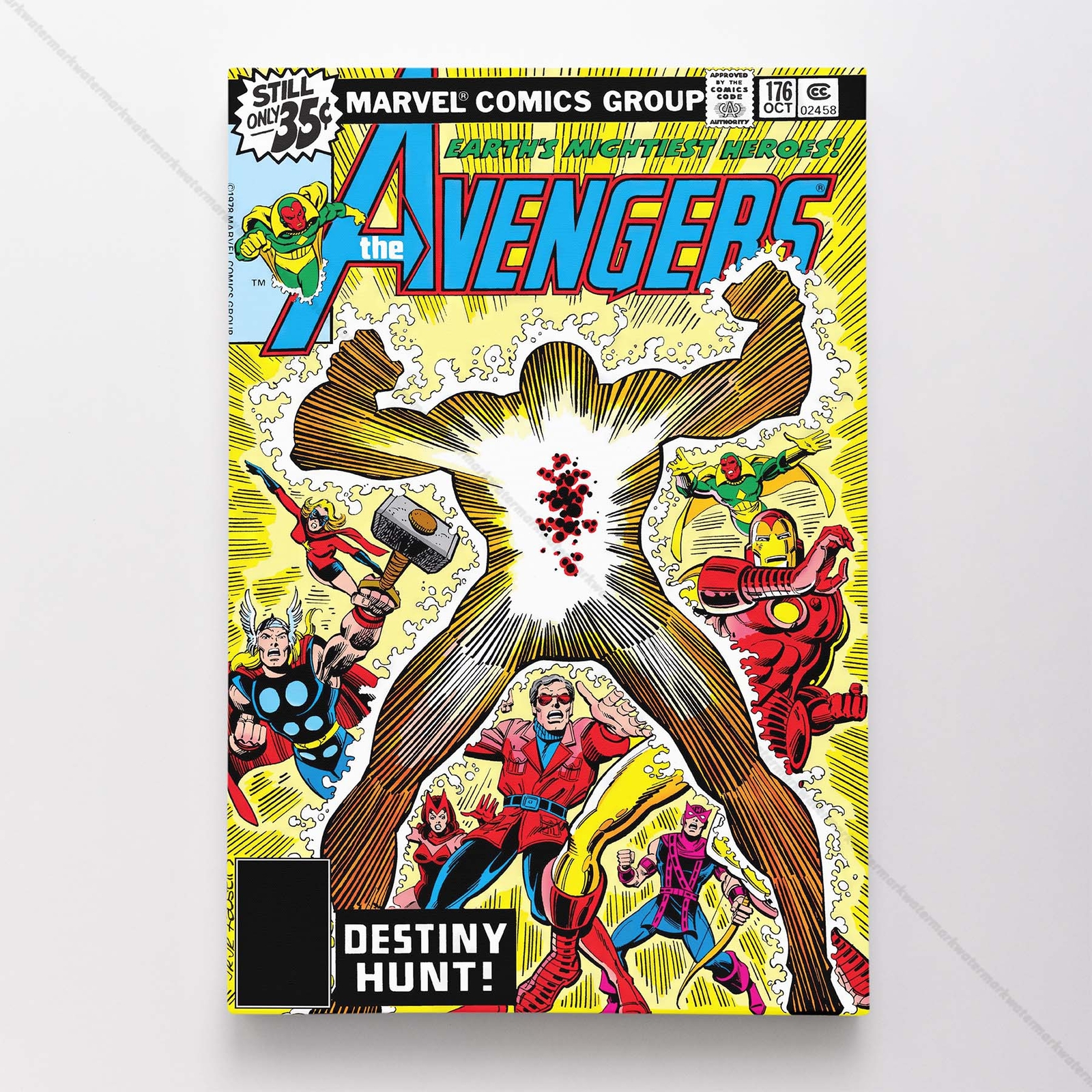 Avengers #176 Poster Canvas Mightiest Heroes Marvel Comic Book Art Print