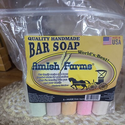ORIGINAL Amish Farm Bar Soap 10 Bars Total 5/ 5oz Bars Per Bag Scented.  