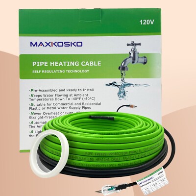 6ft Heating Cable for Water Pipes - Heat Trace for Metal & Plastic