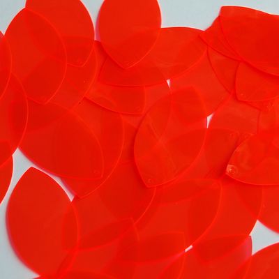 Navette Leaf Vinyl Shape 1.5'' Red Go Go Fluorescent Edge Glow