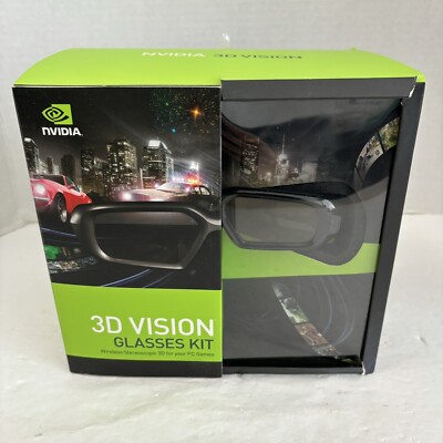 New NVIDIA 3D Vision Kit Wireless NVidia 3D Glasses for Gaming PC Sealed