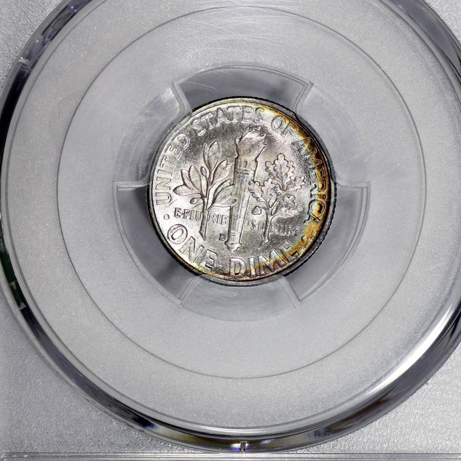 1947-D MS67+ Plus FB Roosevelt Dime 10c, PCGS Graded FT Full Bands!