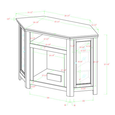 Walker Edison Brown Corner Fireplace TV Stand for TVs up to 55" Brown Finish