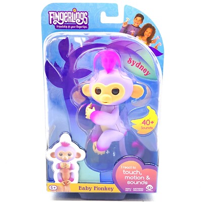 WowWee AUTHENTIC Fingerlings 2Tone Monkey - Sydney Purple with Pink