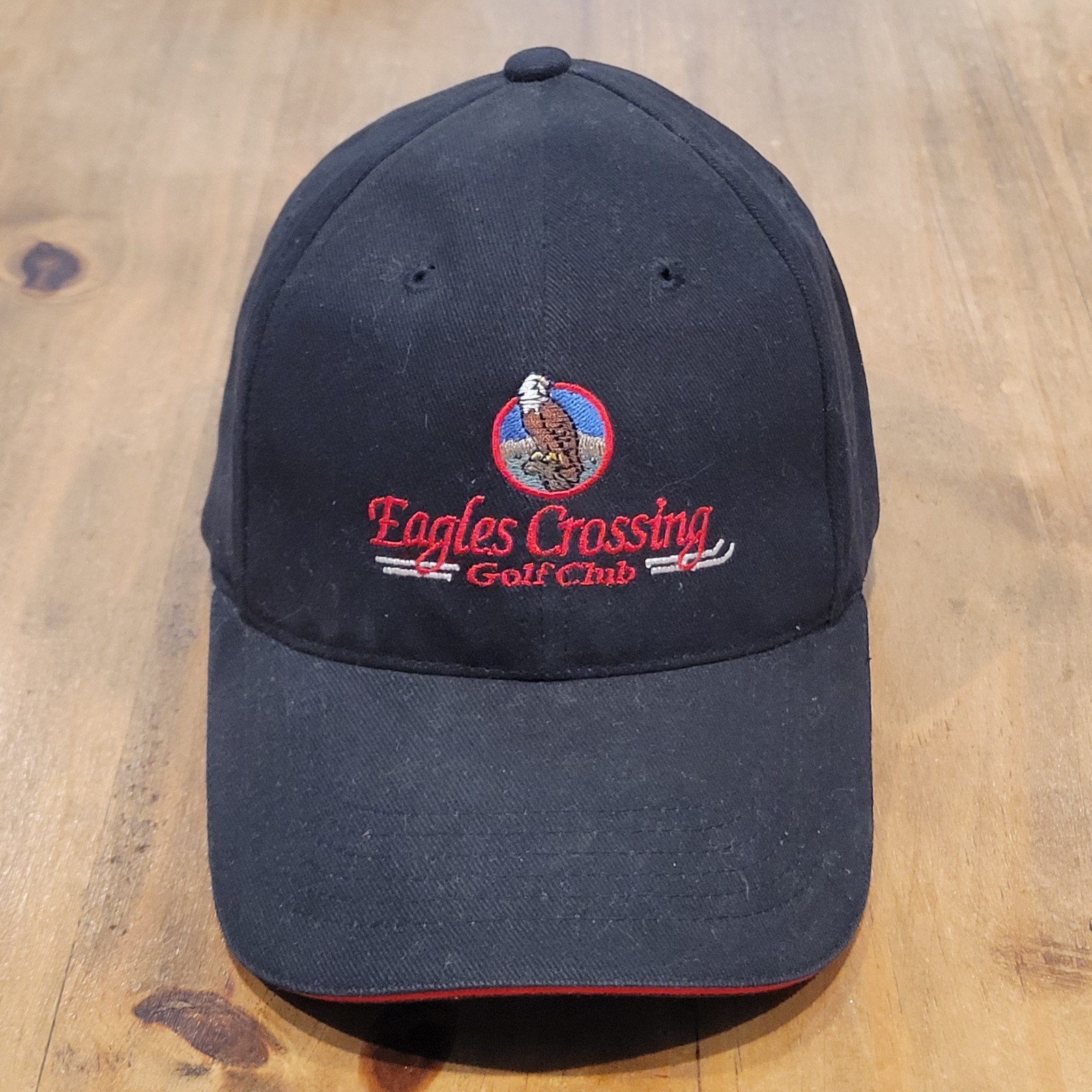 Eagles Crossing Golf Club Hat Cap Strap Back Black Pennsylvania Golfer