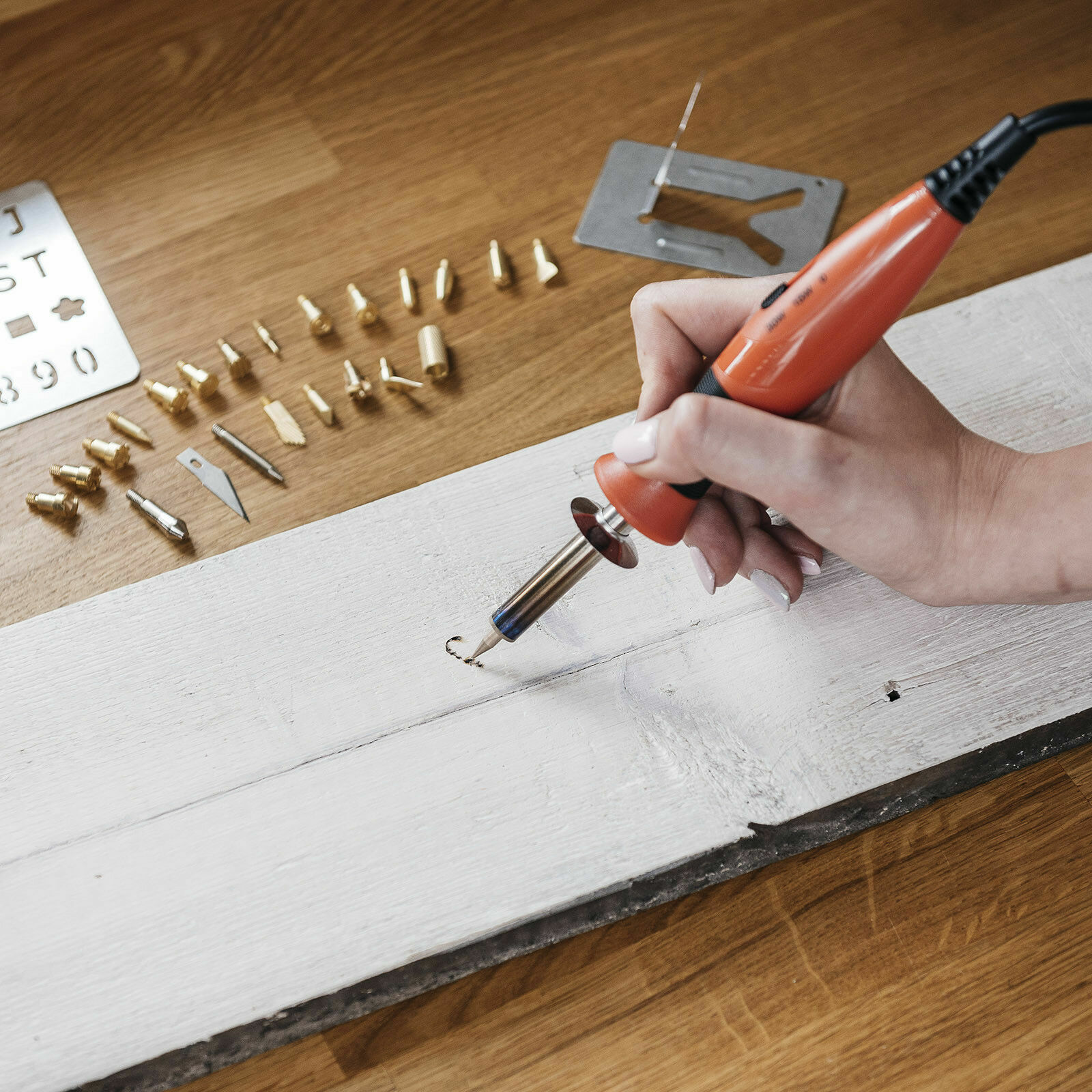 NEW Wood Burning 22 Piece Soldering Tool Set Pyrography Kit Brass