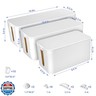 Cable Organizer Box Set of Three, Power Cover Cord Holder Surge Protector for Desk (White)