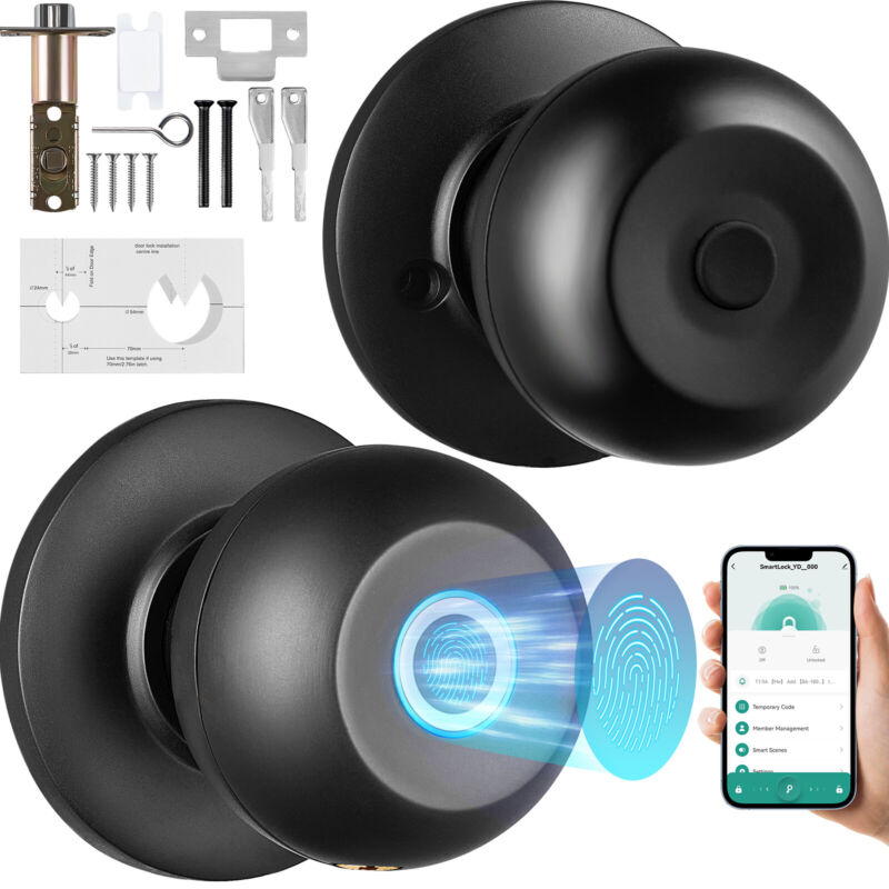 VEVOR Smart Door Knob Fingerprint Smart Lock APP Bluetooth Control