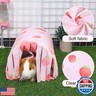 Glittme Guinea Pig Hideout with Curtain Guinea Pig Tunnel Soft Guinea Pig Bed with Cushion Suit for Guinea Pig Cage Washable Guinea Pig House for Guinea Pig, Hamster, Chinchilla, Bunny, Ferrets