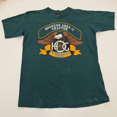 Harley-Davidson HOG Houston Area Chapter #1 Green Cotton Graphic T-Shirt Mens L