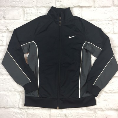 Boys NIKE Athletic Jacket BlackGray XL 1416 School Sports Full Zip