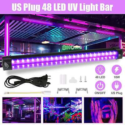 48 LED UV Black Light Bar Fixtures Ultraviolet Blacklight Lamp Strip Party Club