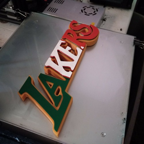 NEW!! LA Lakers NBA Logo wall mount. MEXICAN FLAG COLORS 12"×5" INCH 3D Printed