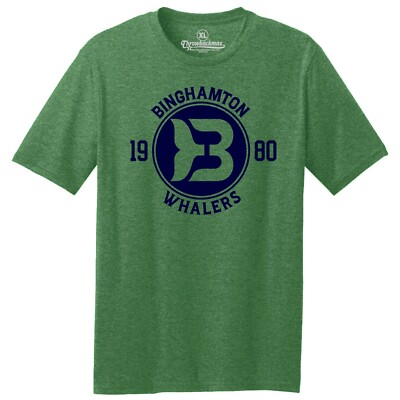 Binghamton Whalers ''Circle'' Logo 1980 Hockey Classic Cut TRI-BLEND Tee Shirt