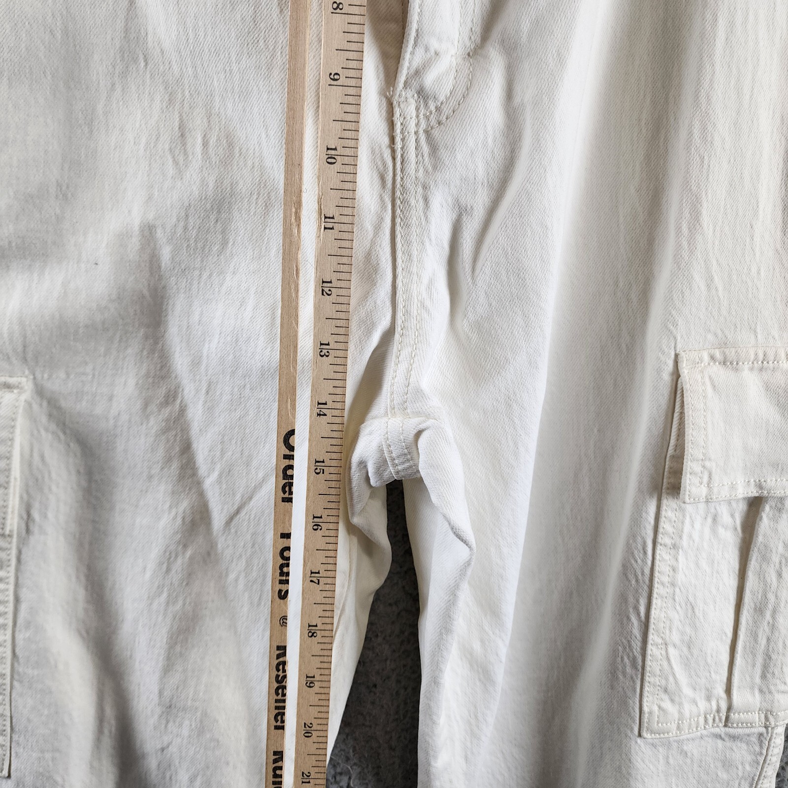 Rebecca Minkoff Cargo Pants Women's 27 Alabaster High Rise Zip/Button Closure - Picture 9 of 16
