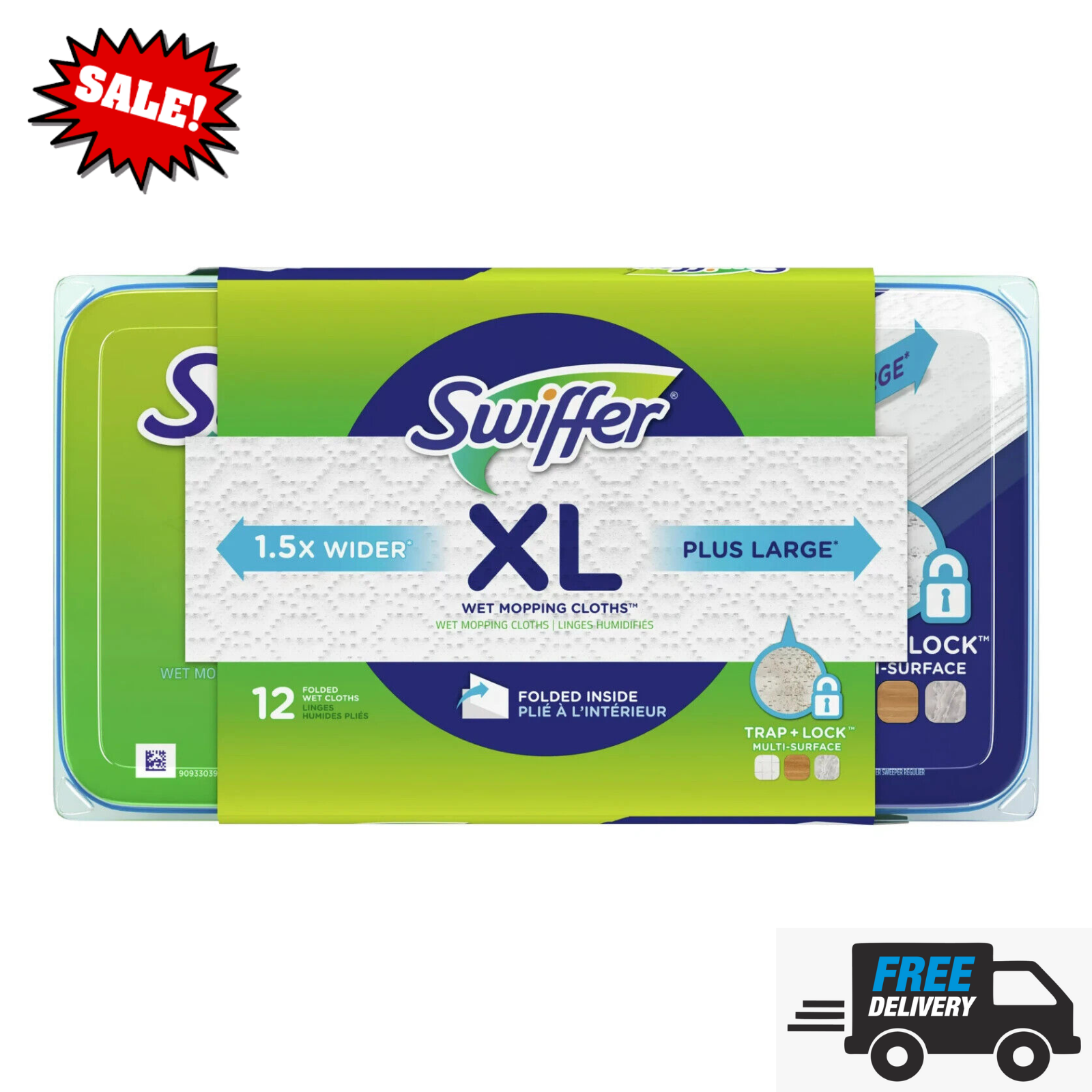 Swiffer Sweeper XL Wet Pad Refills, Open Window Fresh, 12 Ct