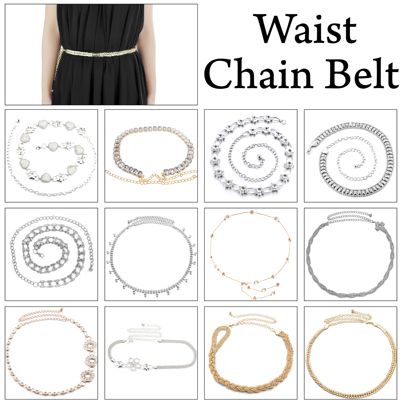 Thin Metal Waist Chain Belt For Women's Fashion Accessories Wedding Party Gifts