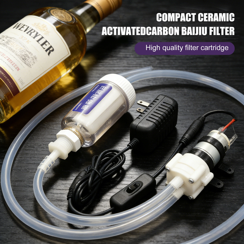 Electric Liquor Filter Pump Wine Purification Kit Home Brew Alcohol Purifier Ext